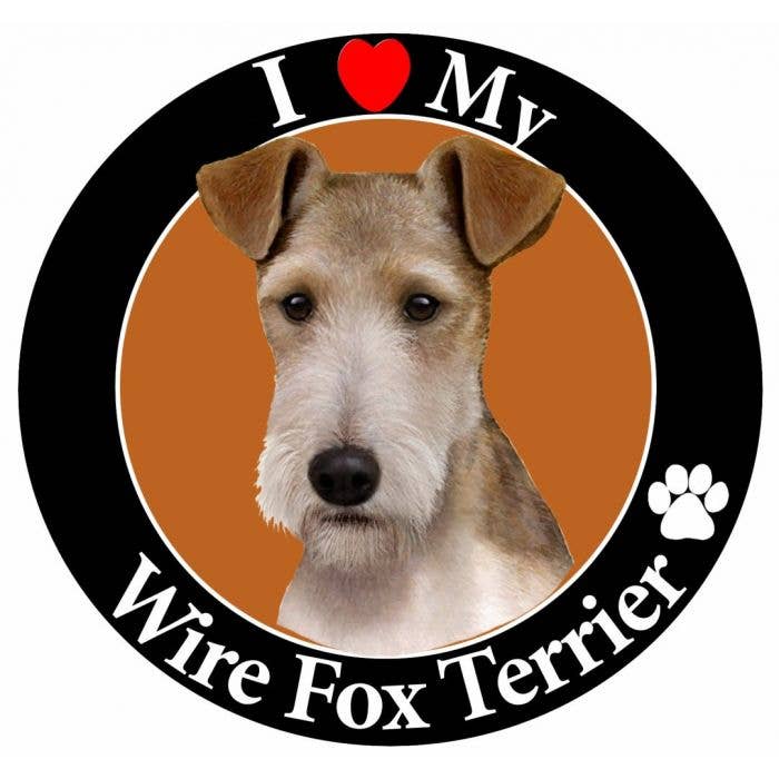Wire Fox Terrier Circle Magnet for wholesale by E&S Pets