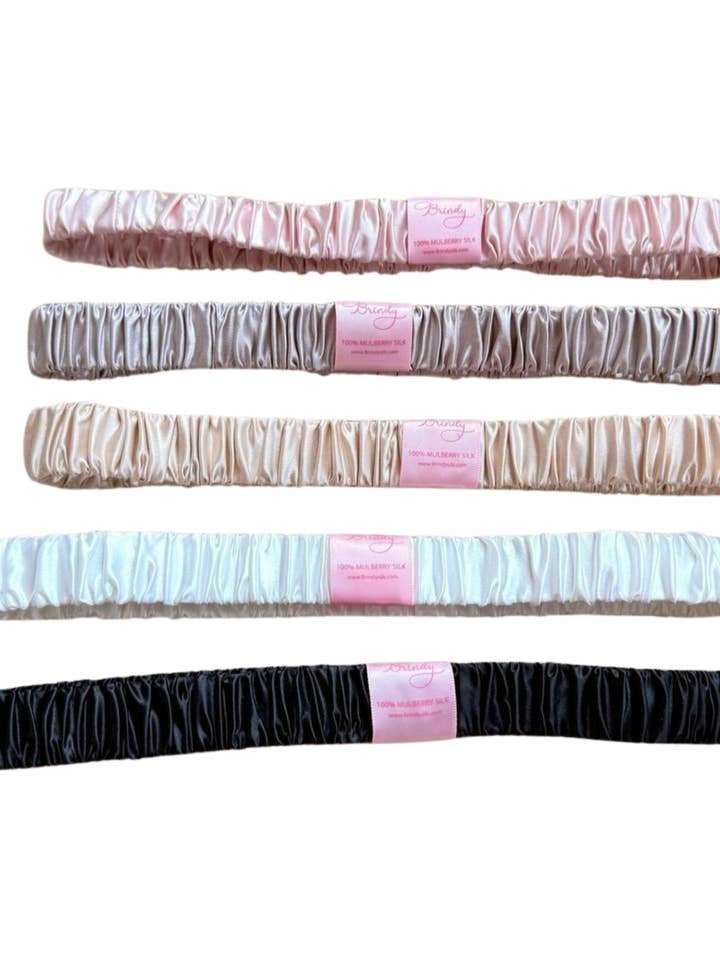 Fasce per capelli in seta di gelso al 100% da 2 cm per la vendita all'ingrosso da parte di Brindy Luxury Silk