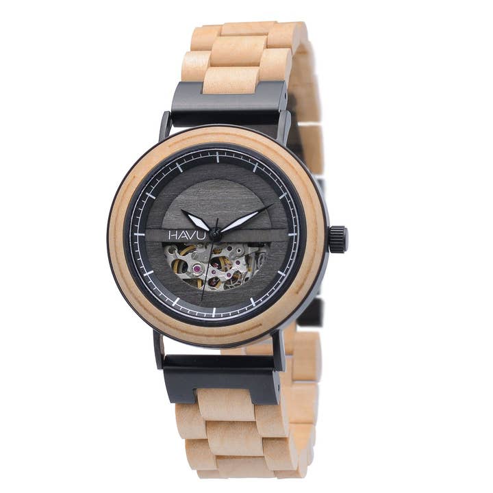 Korpi - Unisex-Automatikuhr (40 mm) für den Großhandel von HAVU THE WOODEN WATCH