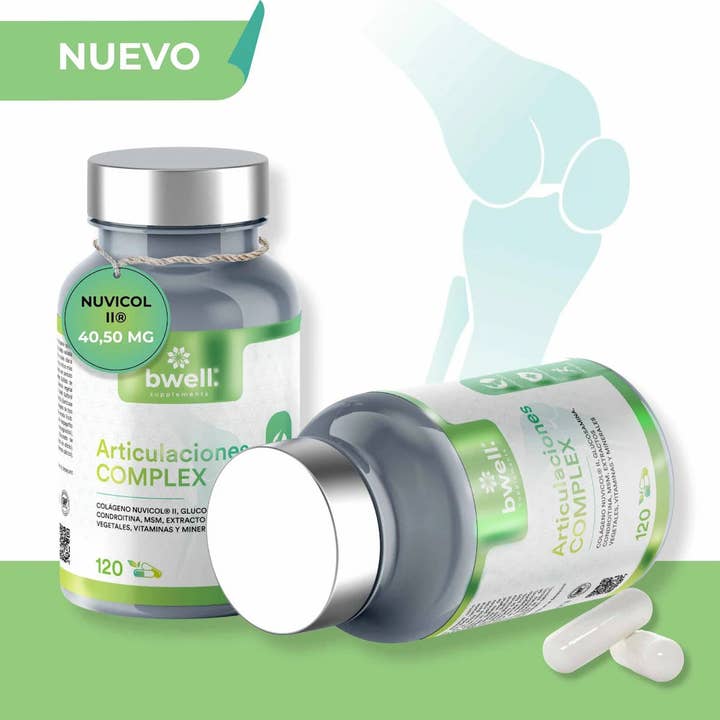 Hydrolyseret Kollagen Nuvicol-II® 40,50mg med Vitamin C + Glucosamin 750mg, Chondroitin 750mg, MSM - 120 kapsler for engroshandel hos Bwell Supplements