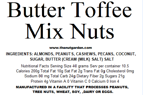 The Nut Garden, Sweetables, Utah Truffles - Wholesale Nuts - Mixed Nuts, Butter Toffee (12 oz)1