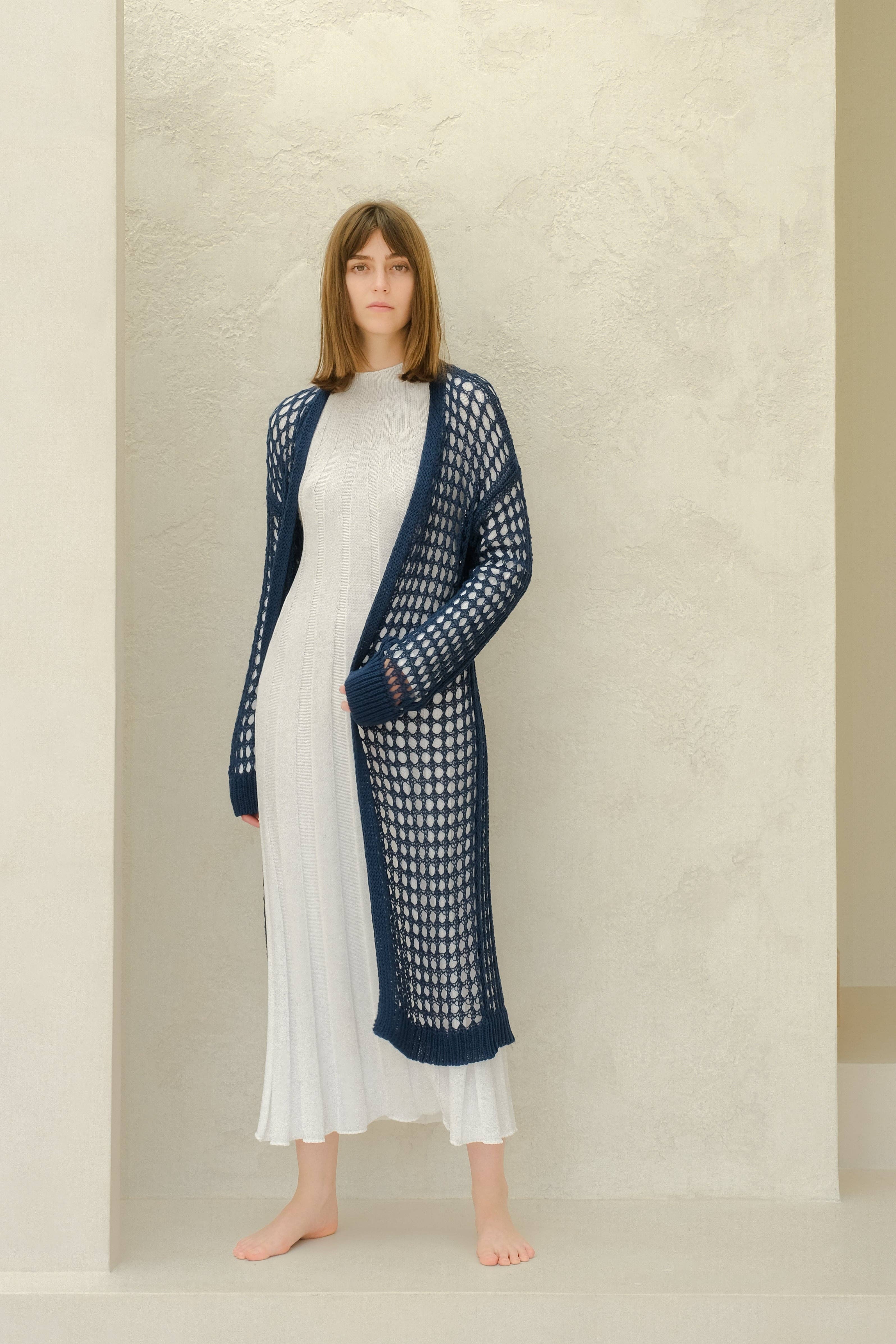 Lèmme – Engroshandel Cardigan - Dame – Fin bomulds hæklet maxi-cardigan11