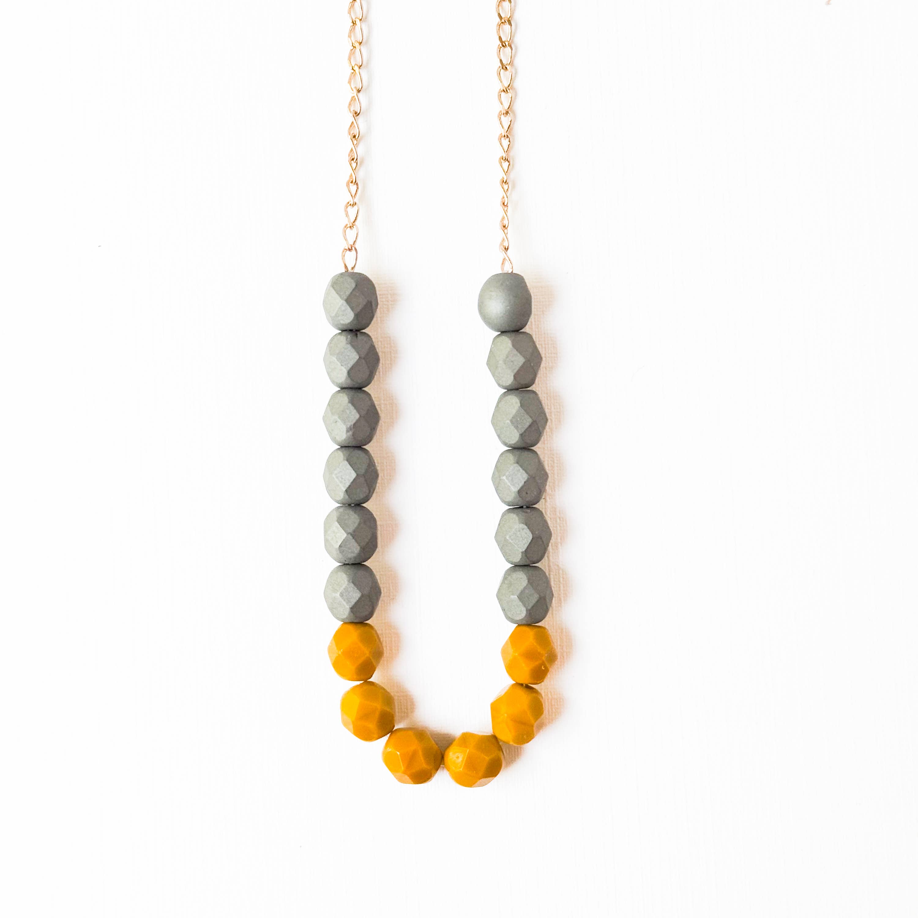 Nest Pretty Things - Wholesale Beaded/Pearl Necklace - Two-Tone Glass Bead Necklace on 24K Gold Chain- 12 colors10