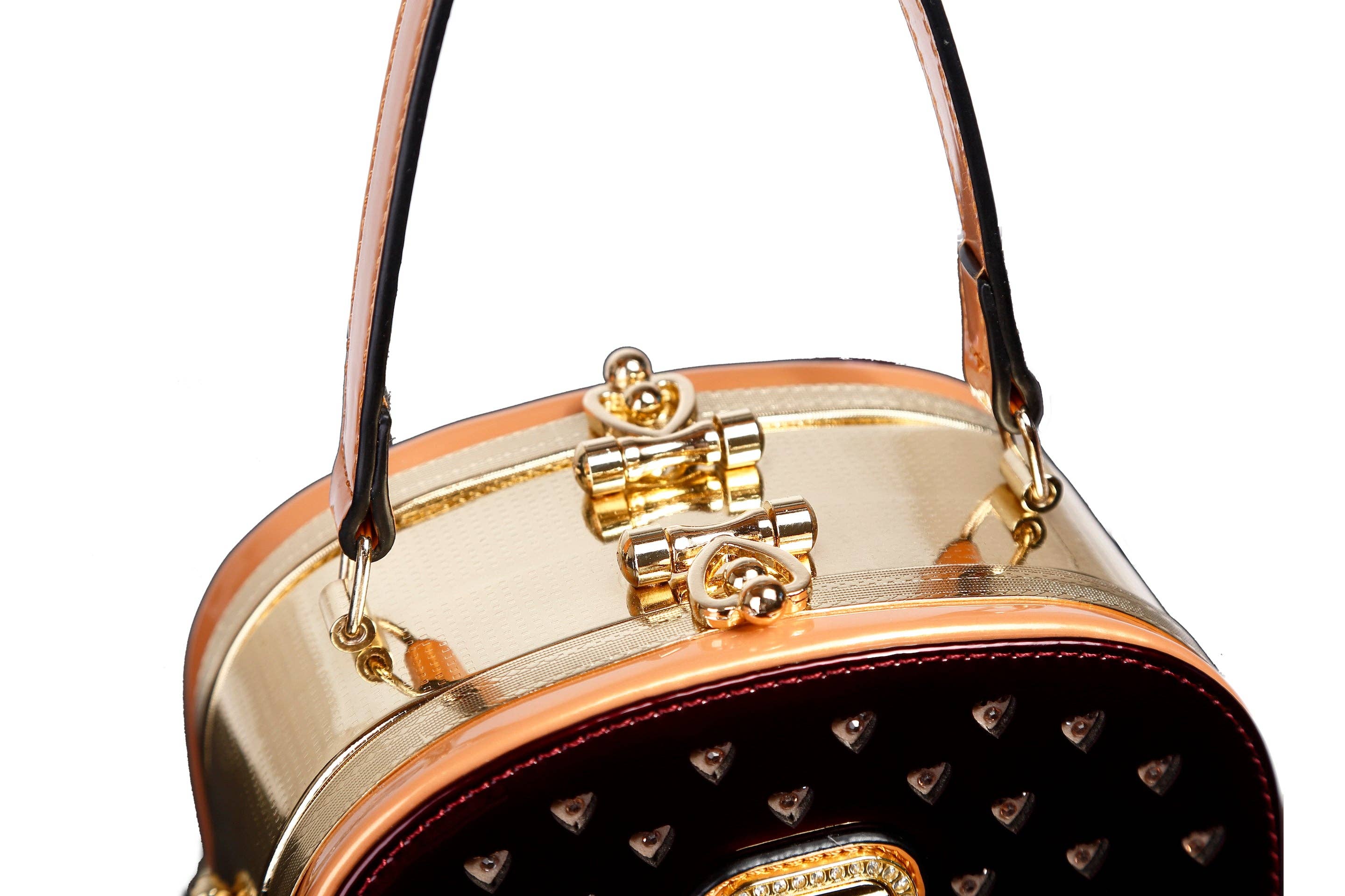 Brangio (Italy) Company Inc. - Vente Sac à main avec poignée sur le dessus – femme - Sac à main box élégant orné de cœurs Brangio Italy8