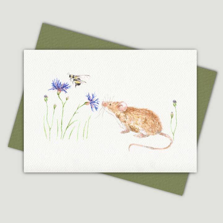 Carte Souris & Bleuet | Bumbles & Blooms pour la vente par Honey and Incense
