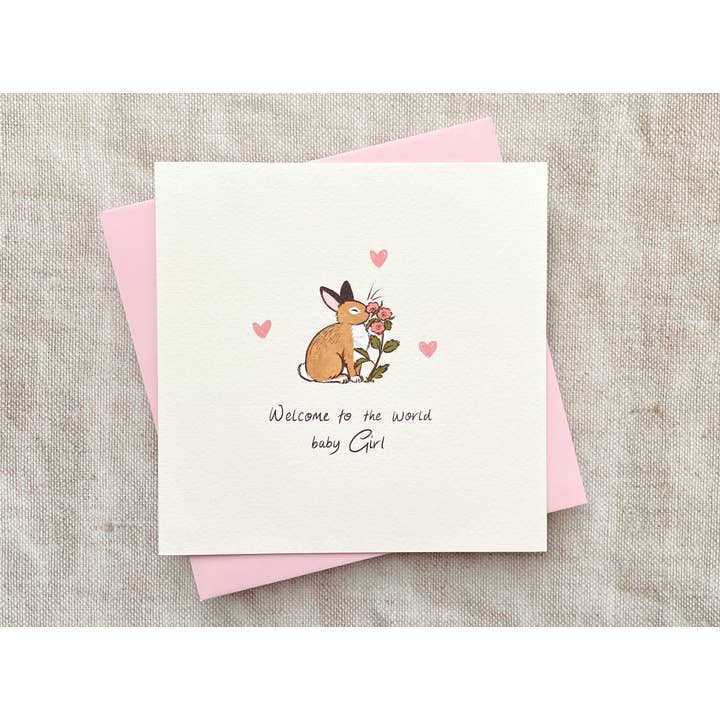 Welcome Baby Girl Card for wholesale by Lizey May