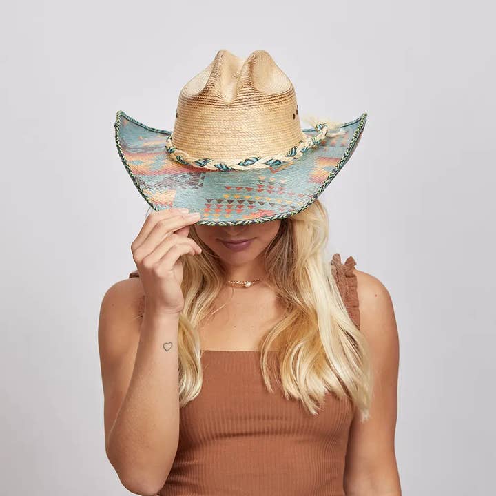 Natural Mexican Palm Straw Hat - Style Cassius for wholesale on Faire