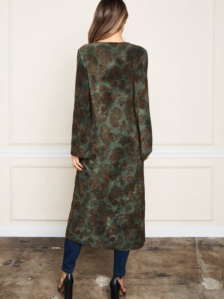 Paparazzi - Wholesale Kimono - Women's - 5705-MAK Flocked ITY Kimono w/ Tie Front8