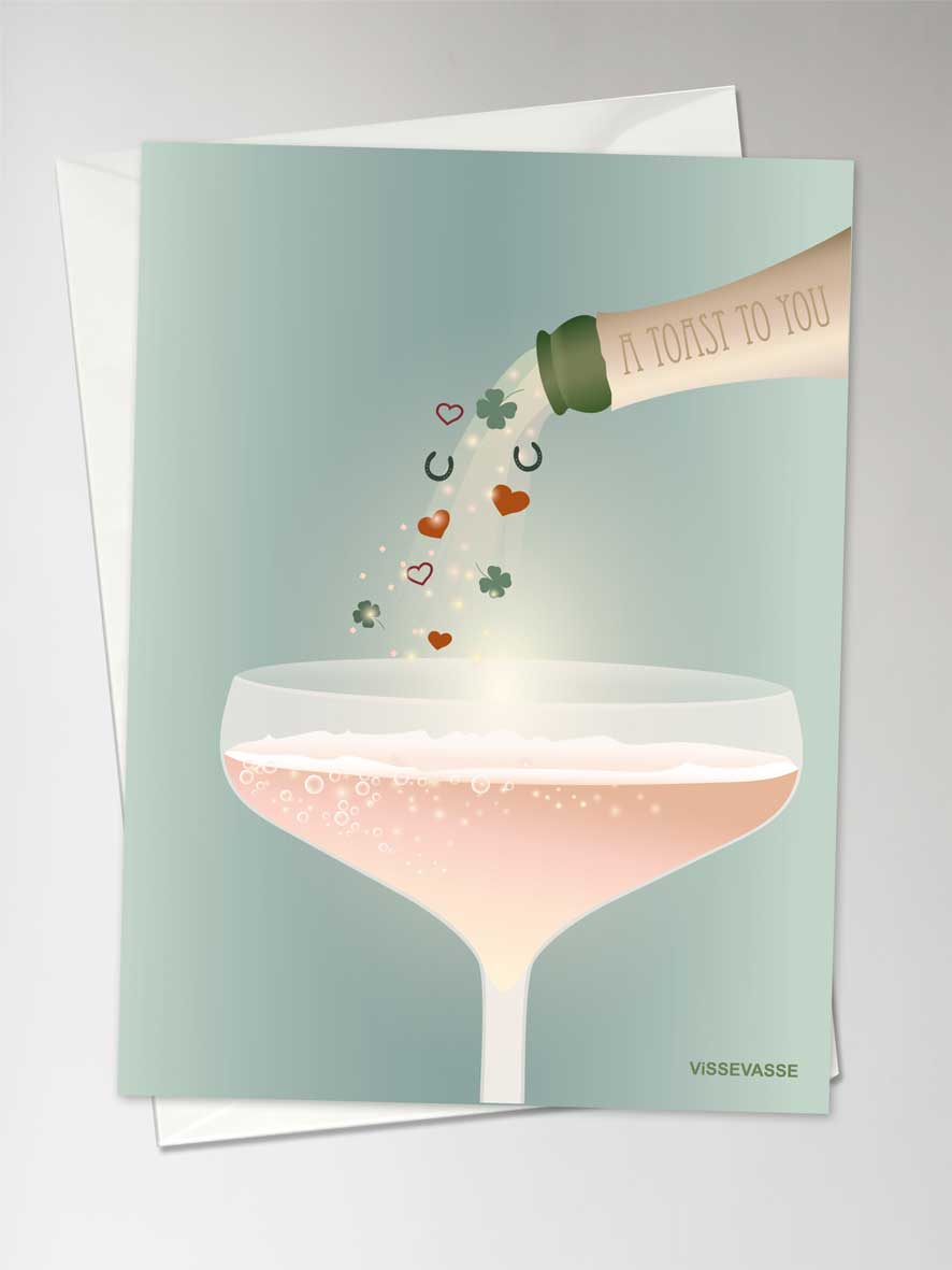 ViSSEVASSE – postal de felicitações por atacado – Um TOAST TO You - cartão0