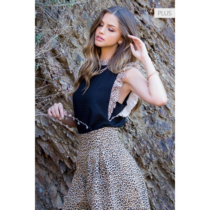 /Size XL/ Cheetah Print Pleated Shorts for wholesale by THML