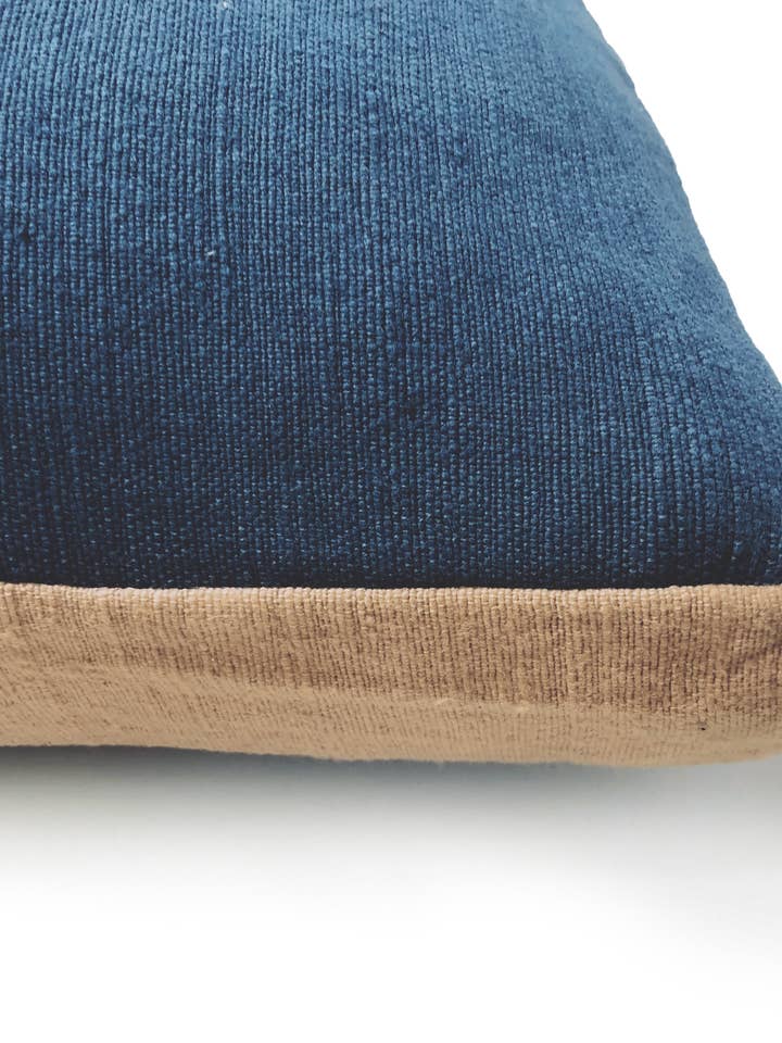 Indigo & Himalayan Contour Line Pillow 18x18in for wholesale by Happy French Gang