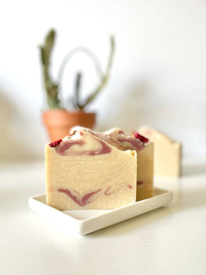 Pomegranate Flowers Goat Milk Soap for wholesale by Eden Body Care