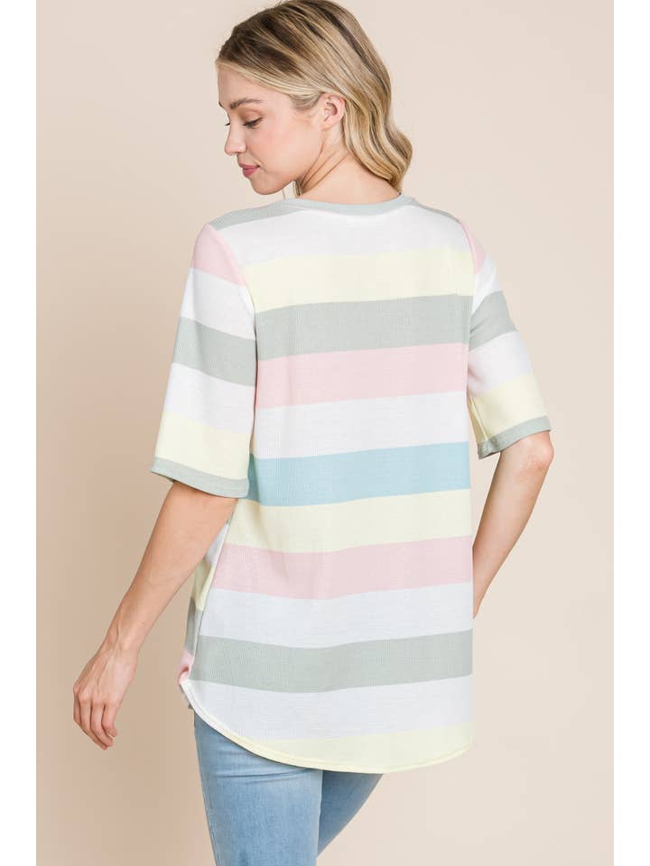 BOMBOM - Wholesale Tunic - Women's - TA1786-ST WAFFLE-KNIT TEE