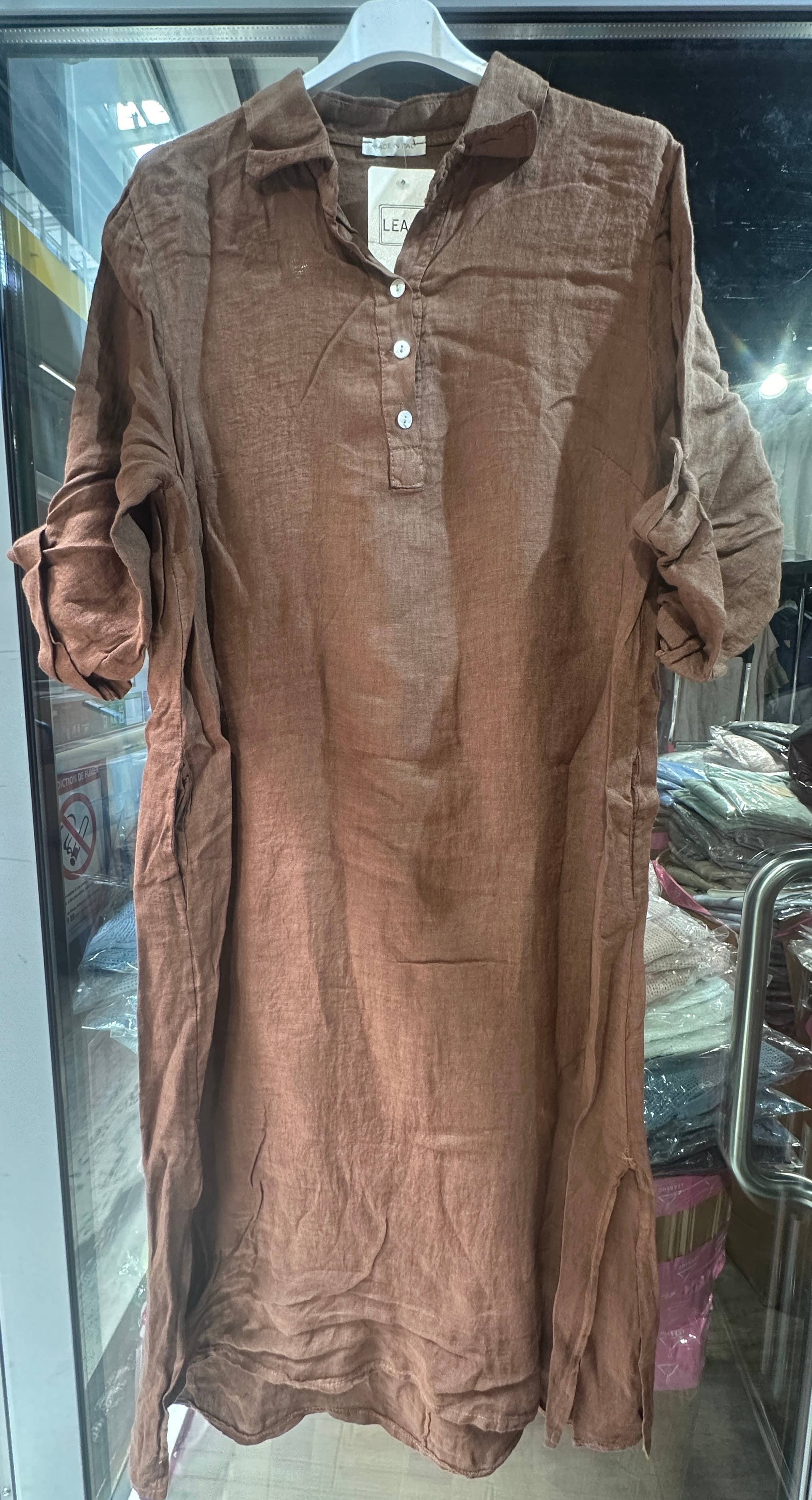 LÉA & LUC - Wholesale Dress - Women's - Long dress in 100% linen REF.2090053