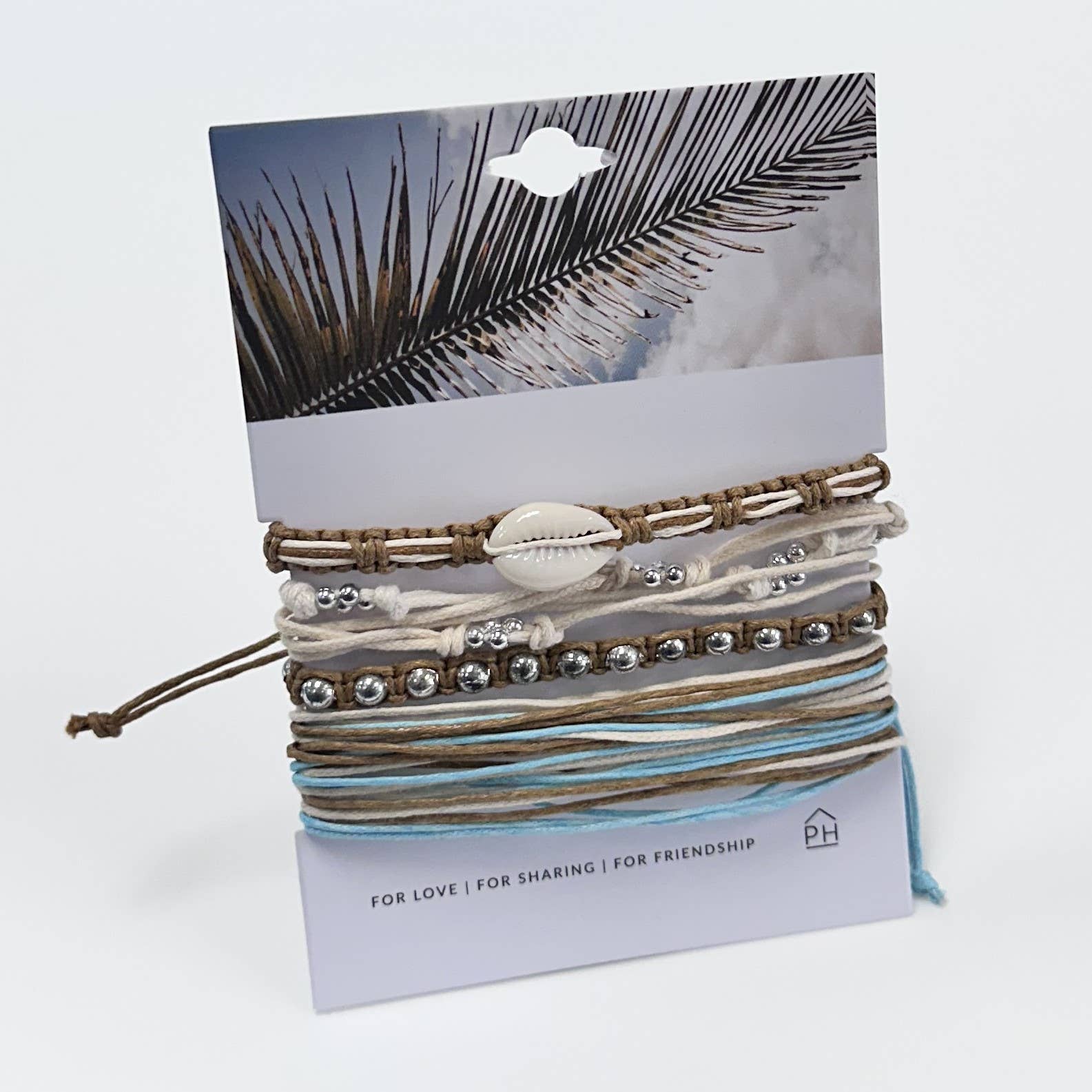 Pink House Imports - Wholesale Woven/Braided Bracelet - Palm Card Color Stack Pull Bracelets Set/42