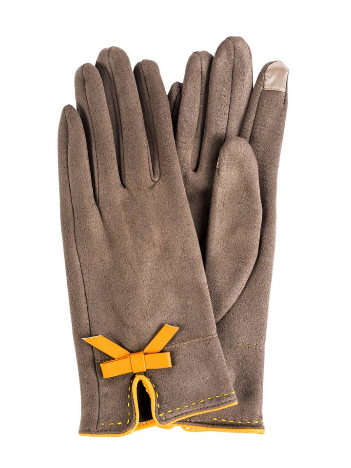 Vegan Suede Glove With Bow for wholesale by Marcus Adler