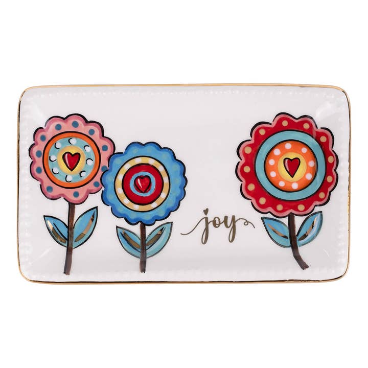 Plateau à Bibelots Fleurs de Jardin pour la vente par Glory Haus