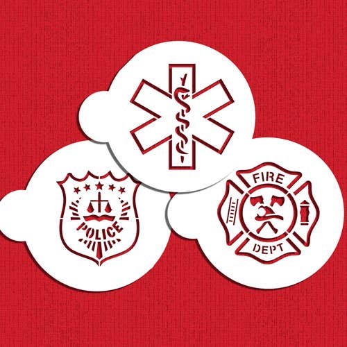 Juego de plantillas de galletas de First Responders para venta al por mayor de Designer Stencils