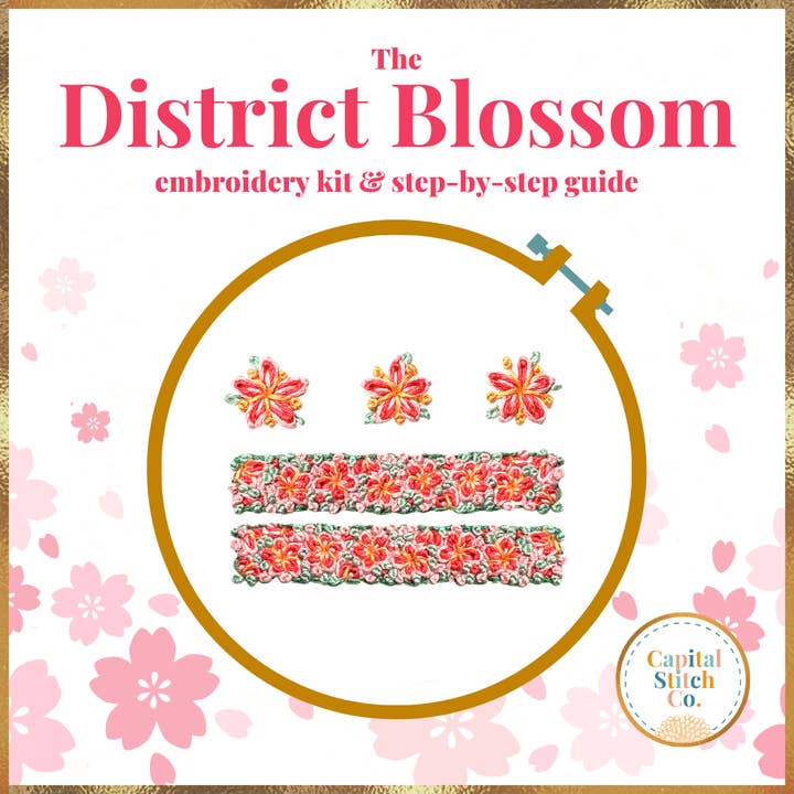 The District Blossom DIY Embroidery Kit for wholesale by Capital Stitch Co.