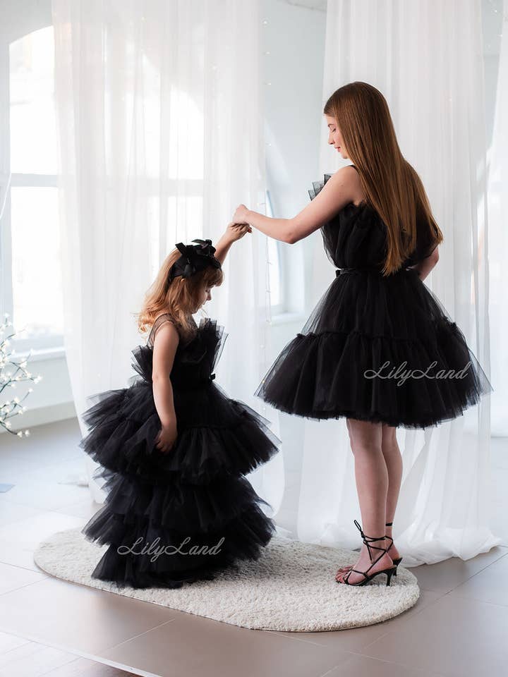 Lilyland - Vendita all'ingrosso Set Io e Mamma - Barbie abbinato in tulle veste mamma e figlia con il treno#