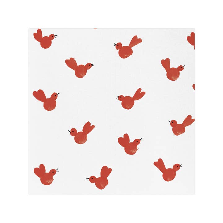 VIETRI Inc. - Wholesale Disposable Napkin - Papersoft Napkins Red Bird Cocktail Napkins (Pack of 20)