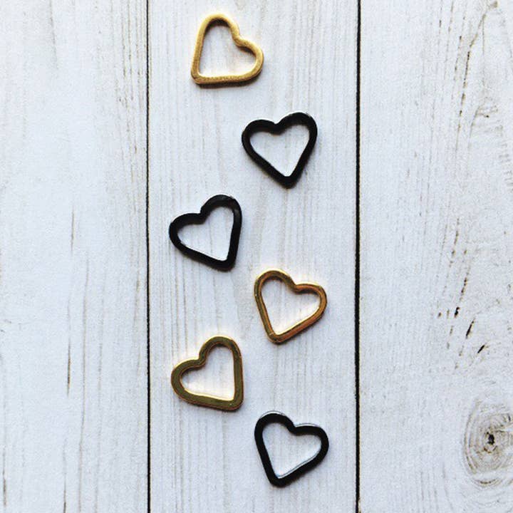 Laura Hand Knits - Wholesale Knitting/Crochet Supplies - 10 - Medium Heart Stitch Markers - Set of 10