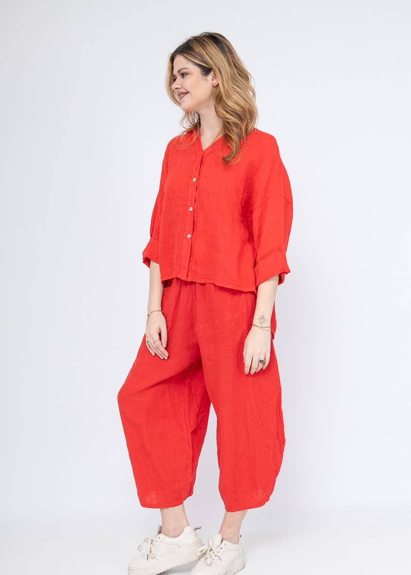 LINEN & COTTON HOUSE - Vente Chemise à col boutonné – femme - CHEMISE EN LIN. 48902 NINA7