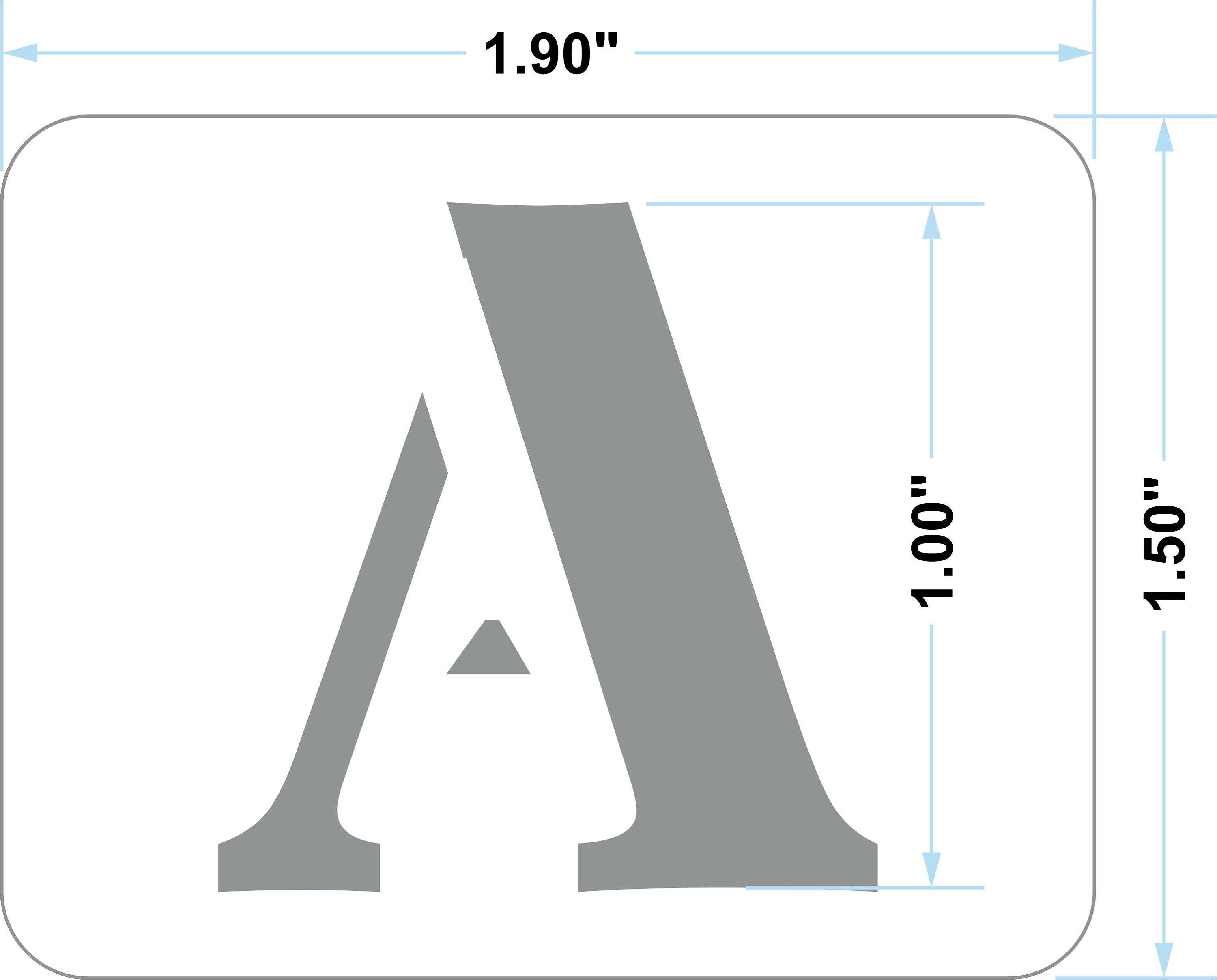 Kit di stencil per lettere dell'alfabeto da 2,5 cm, riutilizzabili