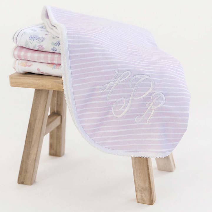 Lavender Bow - Wholesale Bedding Blanket - Kids & Baby - Lilac Stripe Blanket