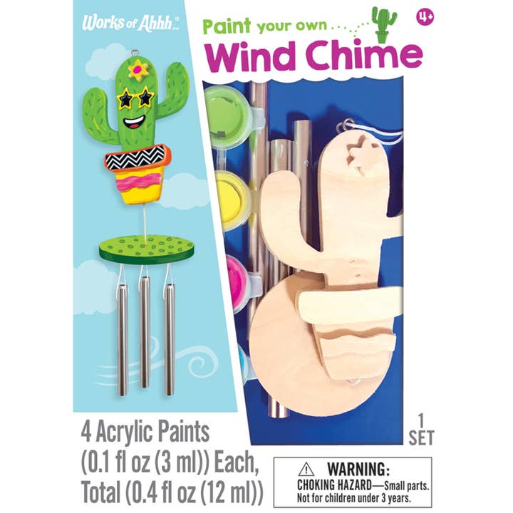 Cactus Wind Chime Wood Paint Set for wholesale by Masterpieces Puzzles