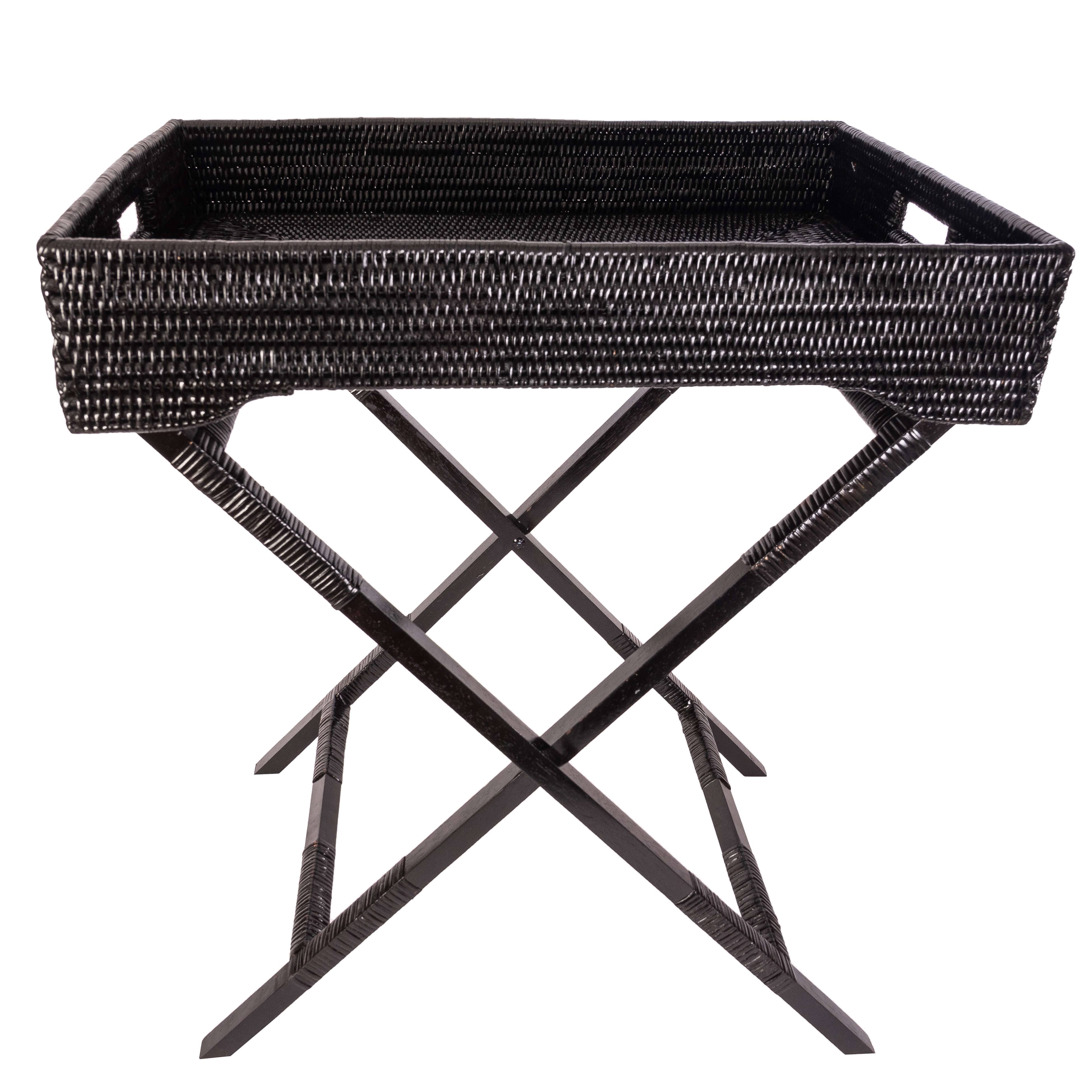 Artifacts Trading Company - Wholesale Serving Tray - Rattan Butler Tray Table – Folding Serving Table3