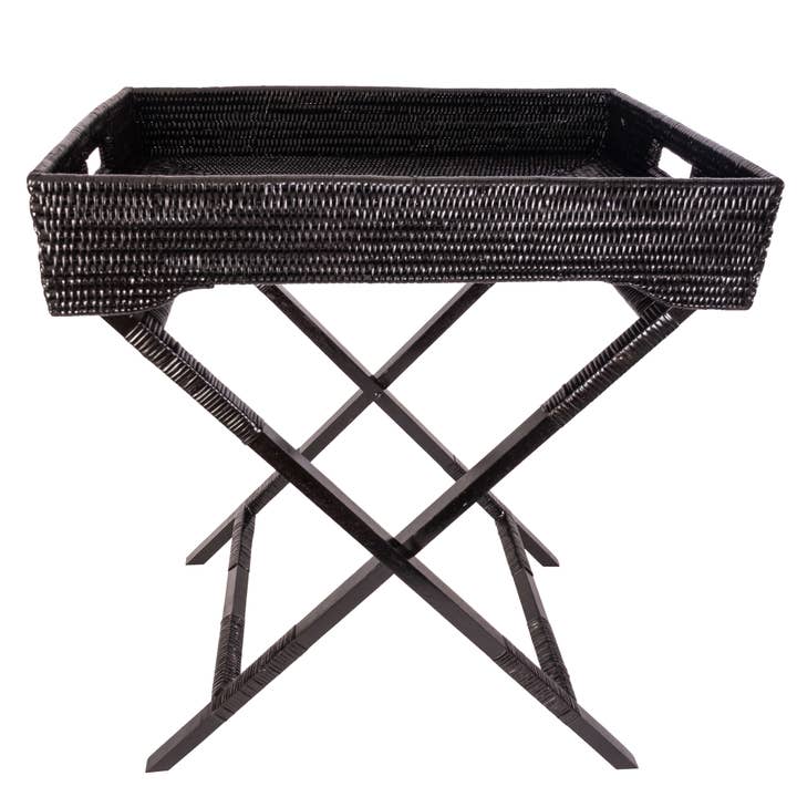 Artifacts Trading Company - Wholesale Serving Tray - Rattan Butler Tray Table – Folding Serving Table3