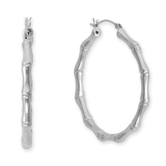 44mm Bamboo Hoop Earrings for wholesale by Silver Stars Collection