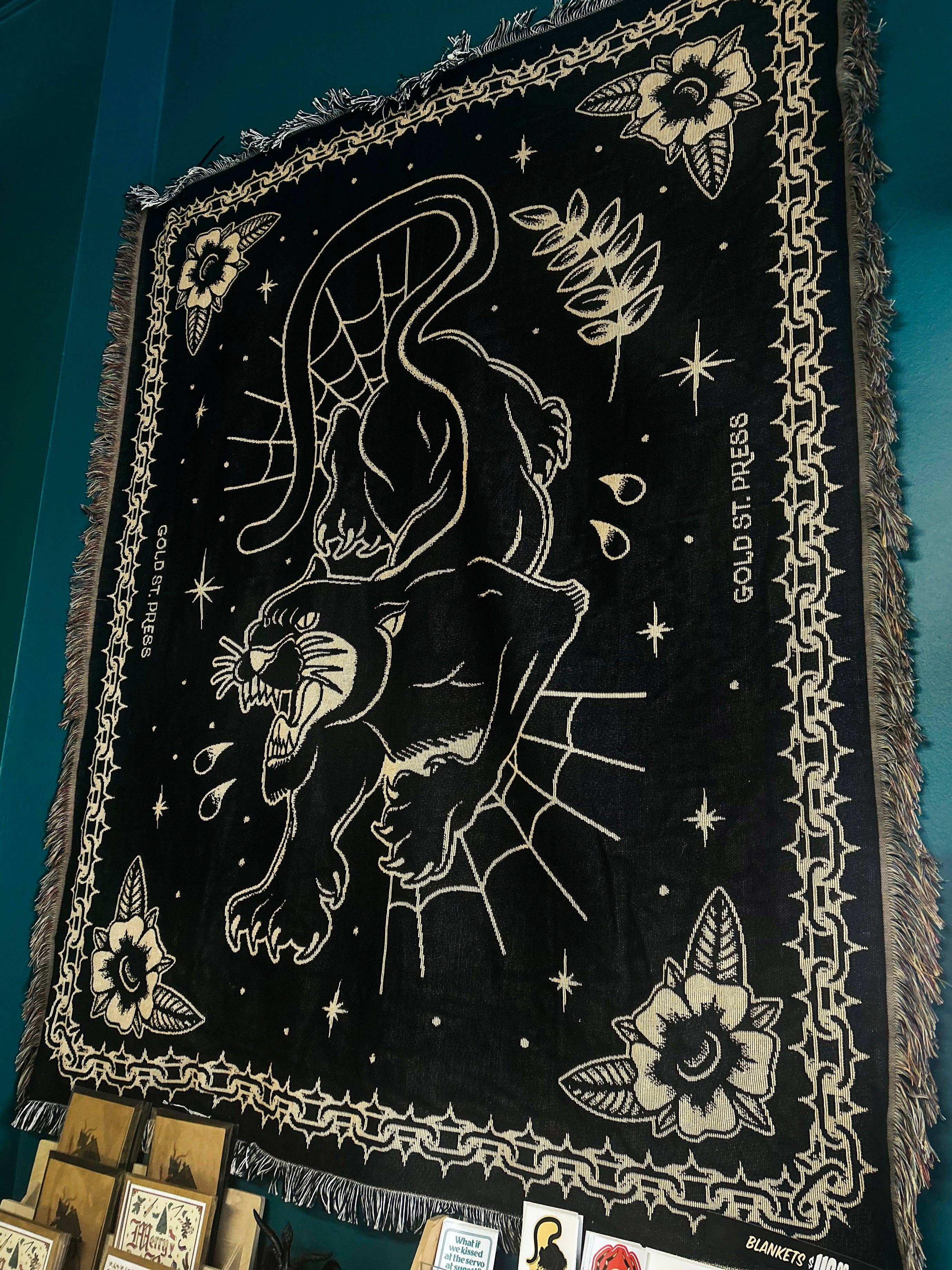 Gold St. Press - Wholesale Throw Blanket - Blue Mountains Panther Blanket2