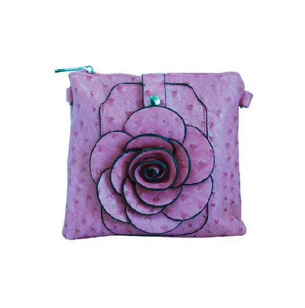 22 Tote - Vendita all'ingrosso Borsa a tracolla - Donna - Borsetta a tracolla per cellulare con fiore di struzzo15