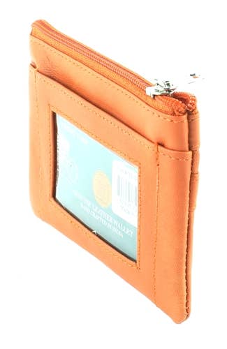 Leather Impressions Inc - Wholesale Coin Purse - Women's - I.d. Window Coin Purse Style : 720 Orange2