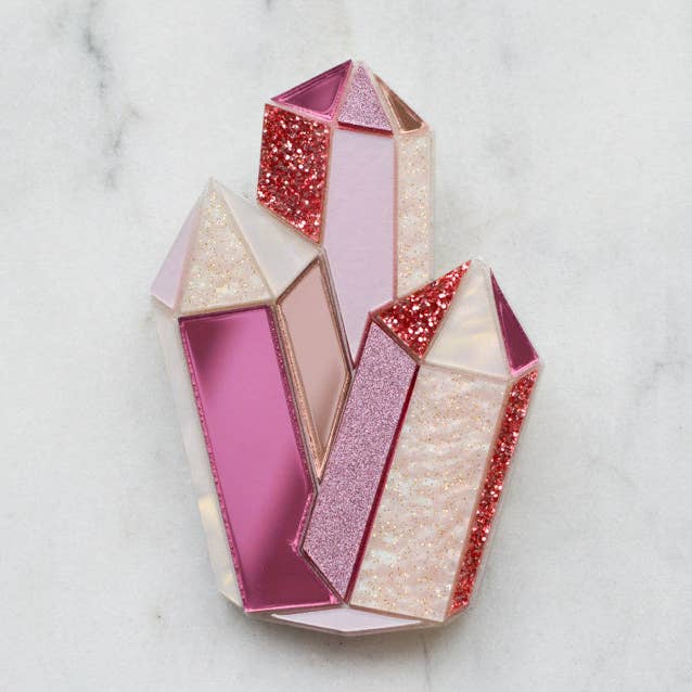 Faceted Crystal Brooch for wholesale by Esoteric London