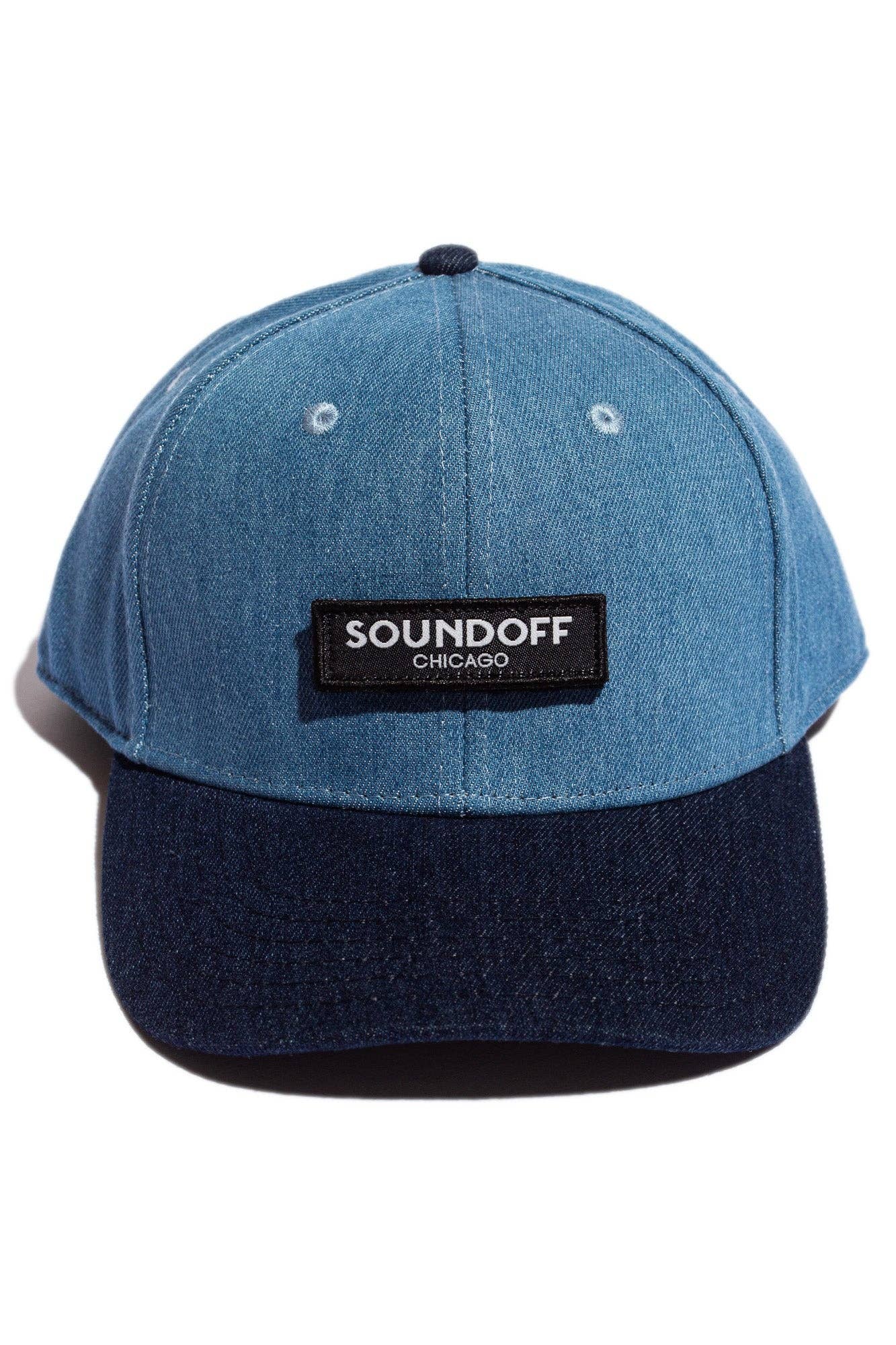 SOUNDOFF - Wholesale Flat Brim Cap - Men's - MEDIUM/INDIGO DENIM ID PATCH SNAPBACK2