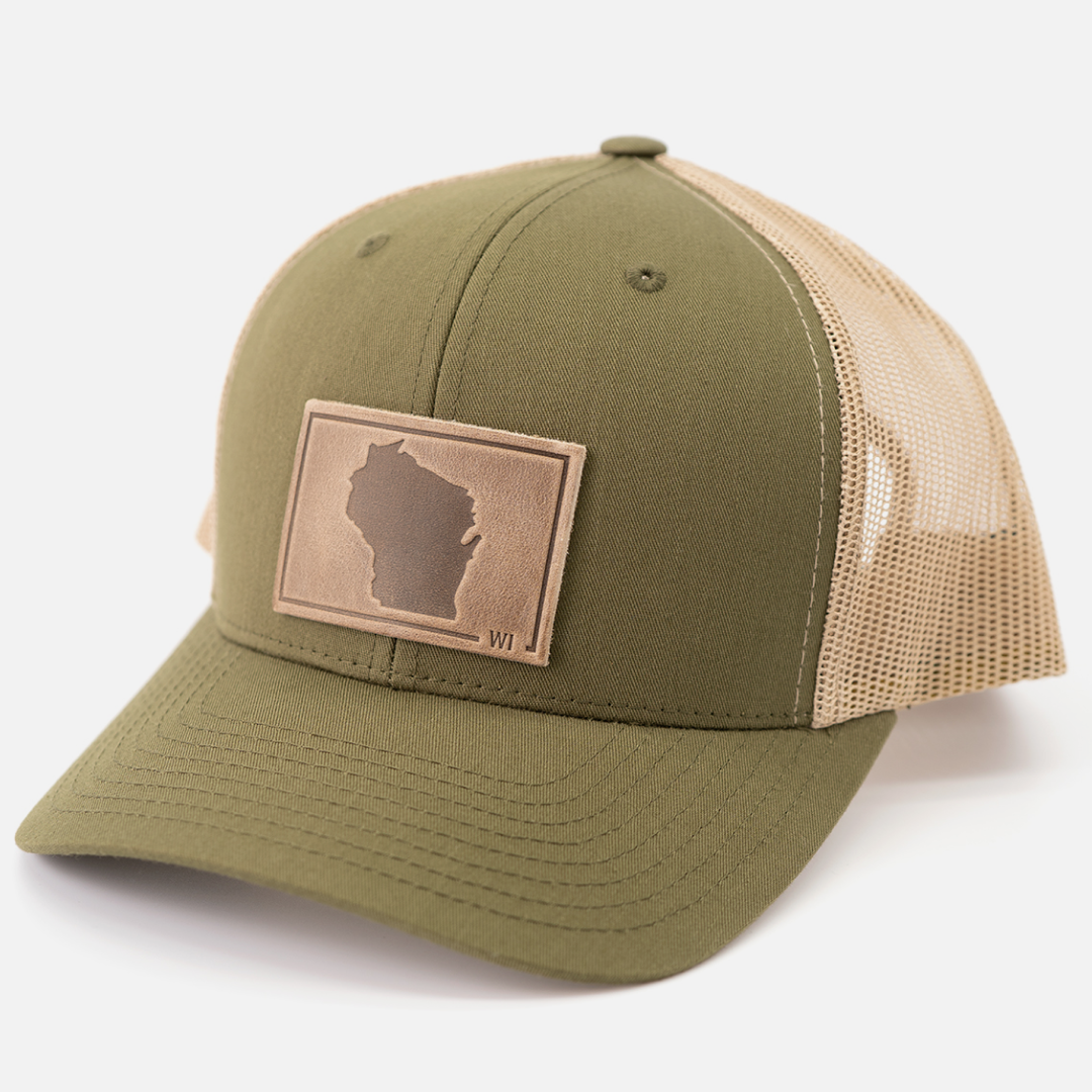 Range Leather Co. - Wholesale Trucker Hat - Unisex - Wisconsin Silhouette Hat | Leather Patch Trucker Hat4