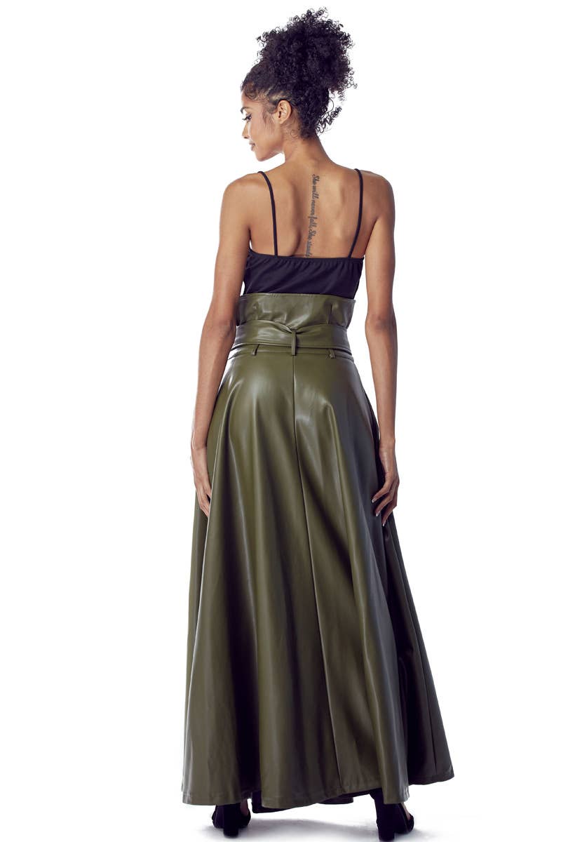 TOV – Großhandel Rock – Damen – [SK4101] Hochtaillierter Rock aus veganem Leder6