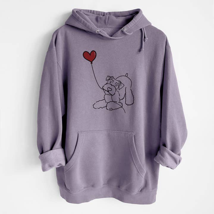 Mini Schnauzer Heart String - Heavyweight Fleece Hoodie for wholesale by Inkopious