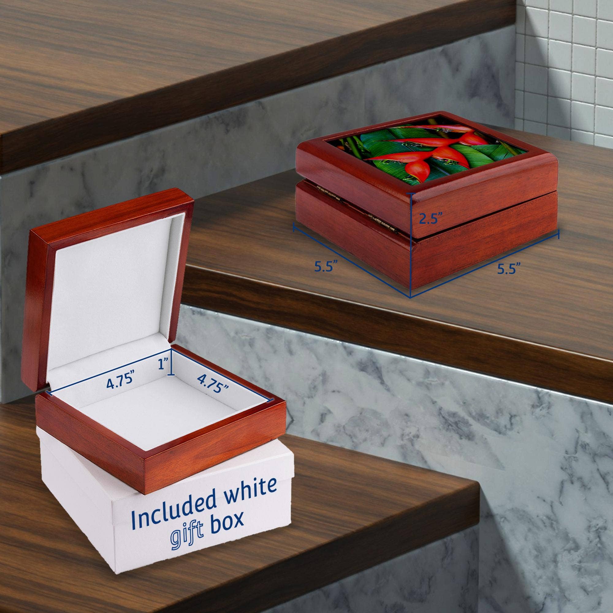 3dRose – wholesale Jewellery box/organiser – 3dRose, Red Heliconia Rostrata, Botanic Garden, Coral Gables, Florida., Jewelry Box4