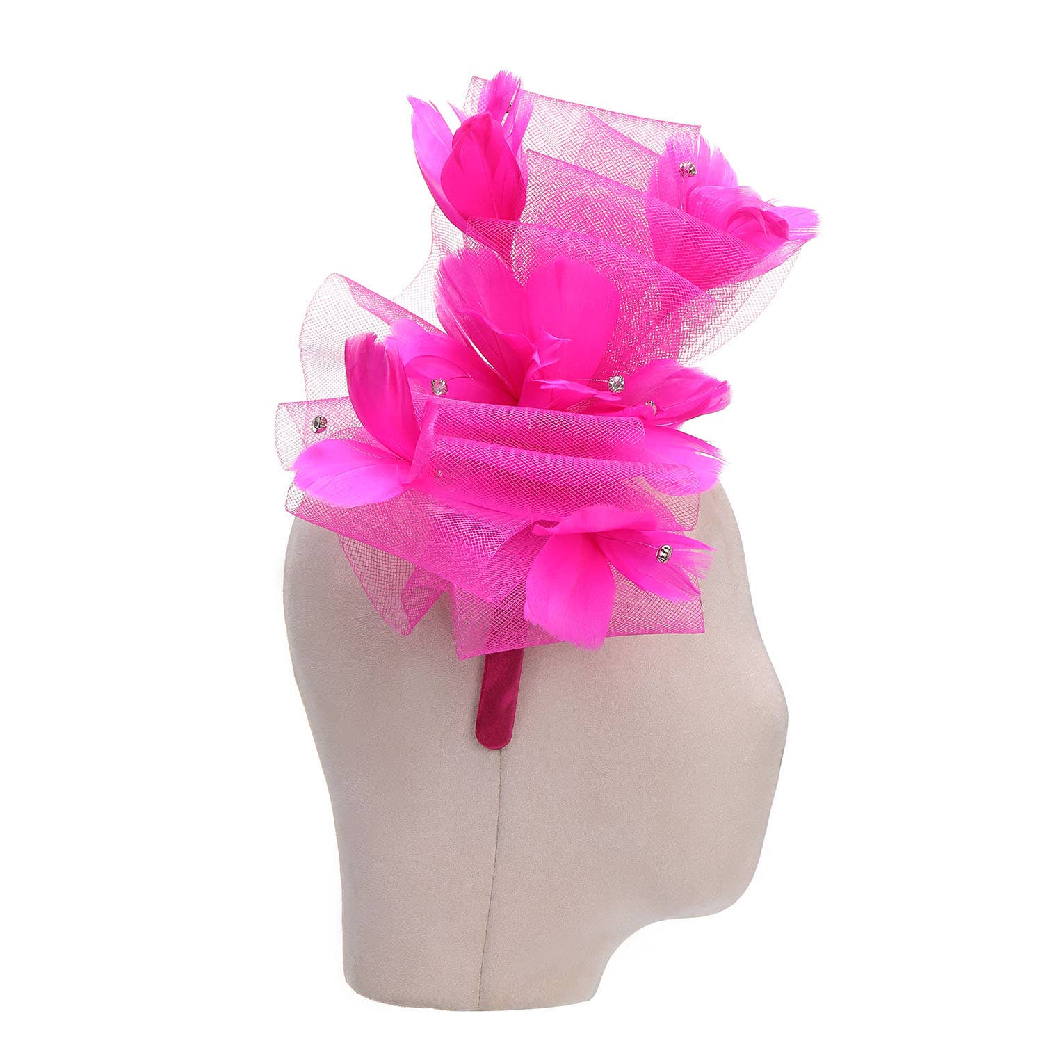 PEACH ACCESSORIES – wholesale Fascinator hat – Women's – Royal Ascot Feather Fascinator with Bow TGNV50451