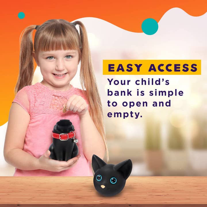 Homegrown Garden - Wholesale Money/Piggy Bank - Kids & Baby - Cat Piggy Bank - Unbreakable Plastic Kids Money Bank