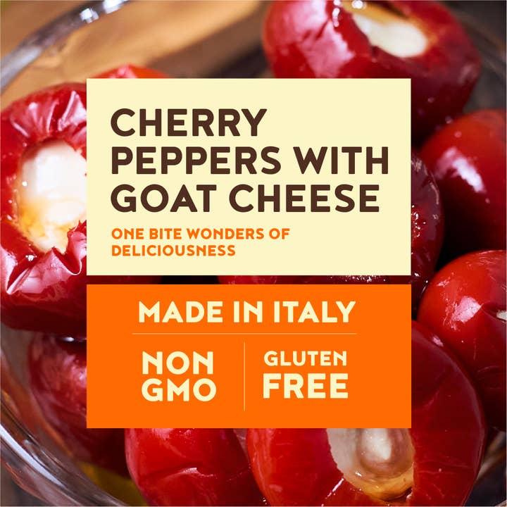 SOLENZI - Wholesale Olives - CHERRY PEPPERS stuffed with Goats Cheese 280g