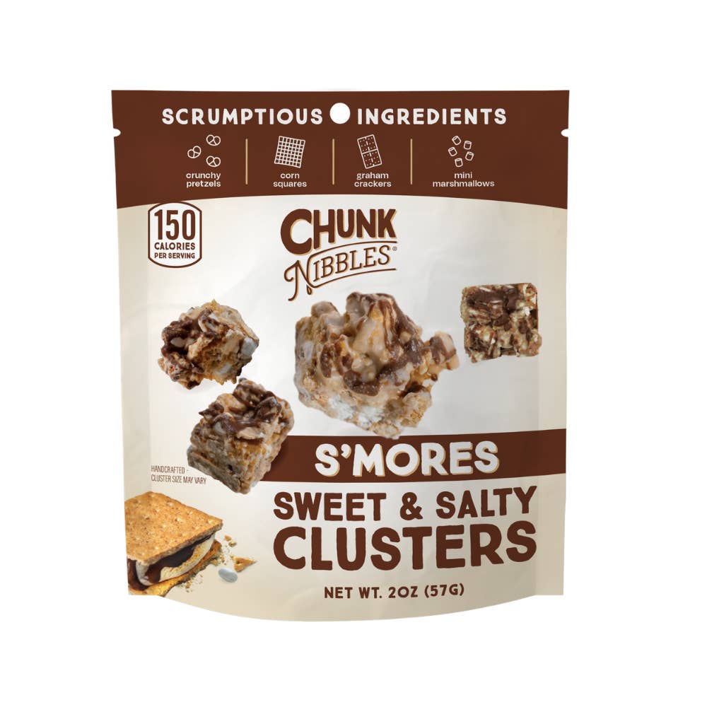 Chunk Nibbles - Wholesale Pretzels - S'mores Chunk Nibbles 2oz Snack Pack