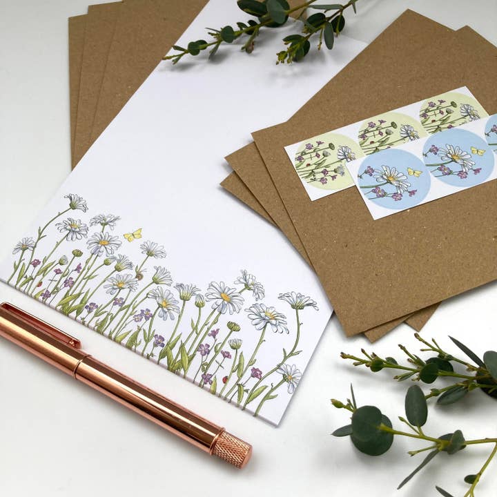 Writing Set- Daisies for wholesale by Ink and Snail Limited