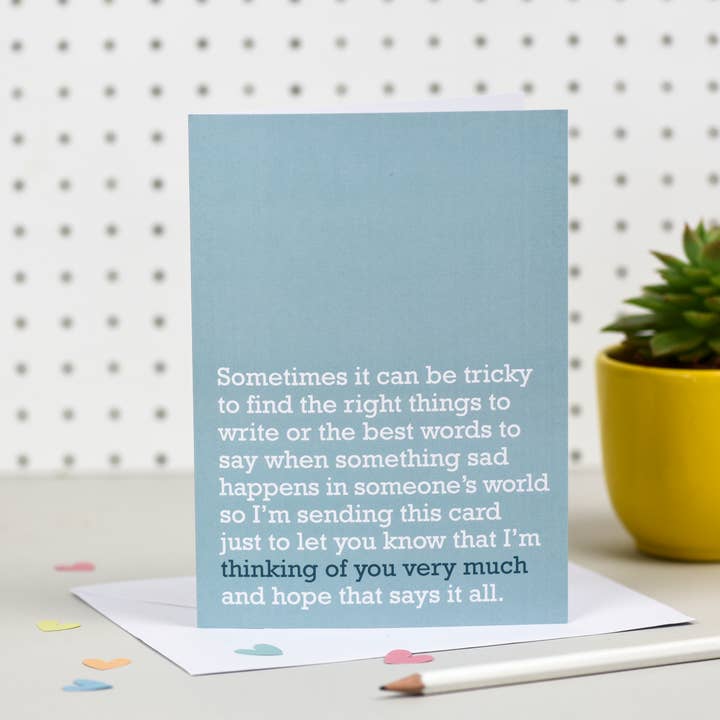 Thinking Of You Very Much : Sympathy Card For Loss (Sage) for wholesale by The Right Lines