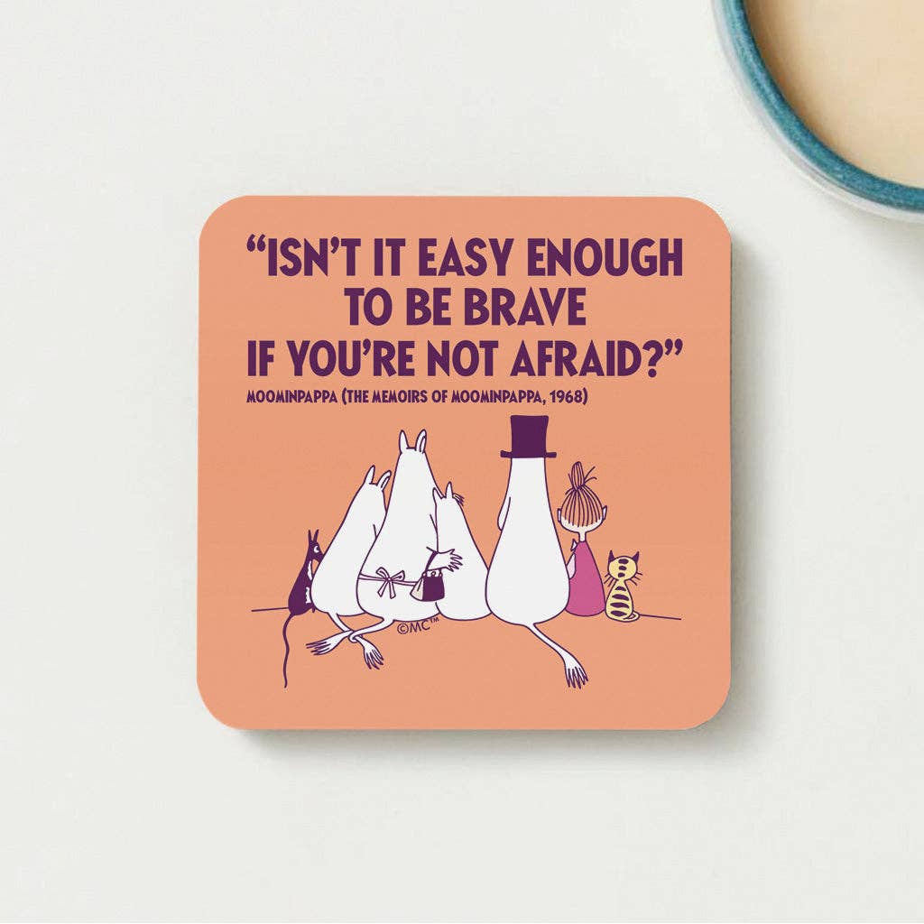 Moomin US Official - Wholesale Coasters - Moomin Be Brave The Memoires Of Moominpappa Quote Wooden Single Coaster1