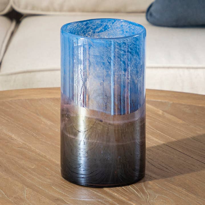Dwalin Handgeblasene Vase, Kobaltblau für den Großhandel von Riva Home